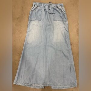 Casual Light Blue Maxi Skirt